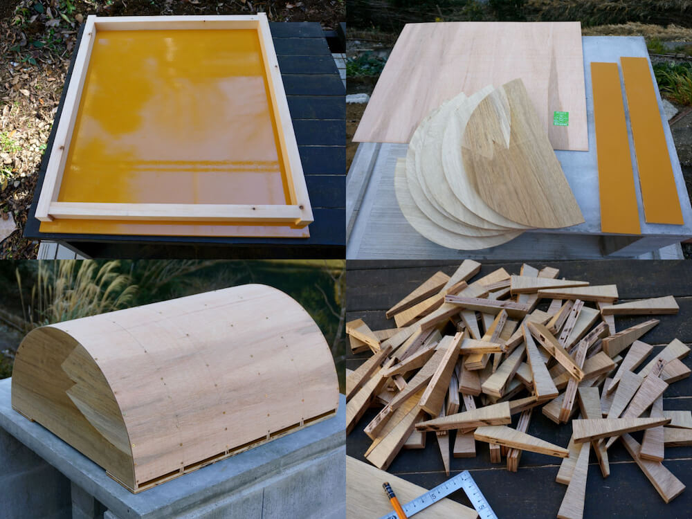 ピザ窯作りの木工作業